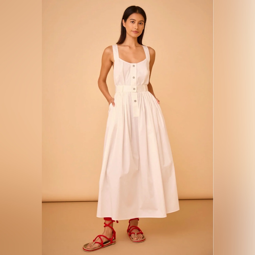 Brand NWT. Hunter Bell Cleo Dress. Bright White. Size 0